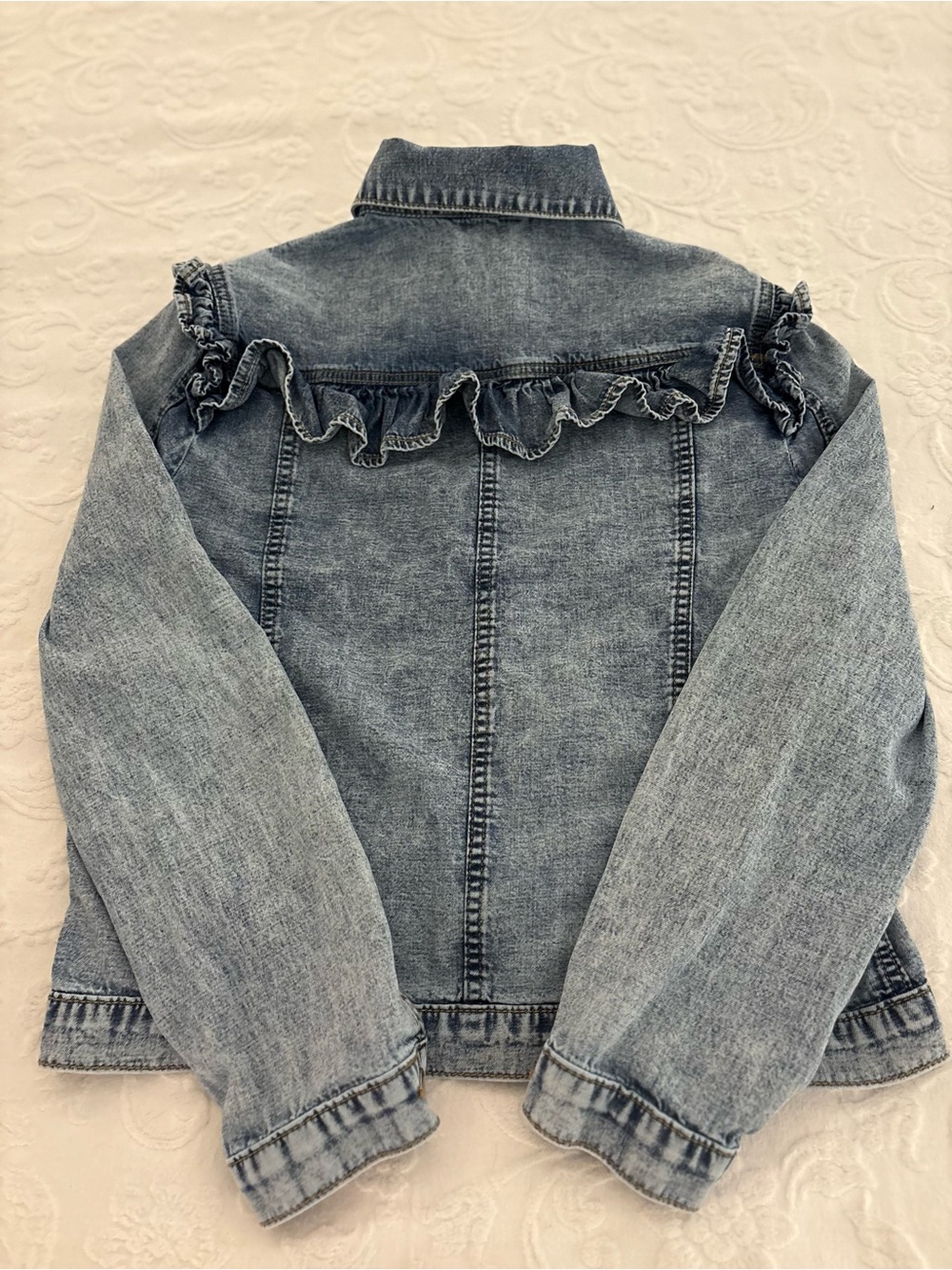 DRIFTWOOD Ruffle Trim Denim Jacket - Picture 7 of 9